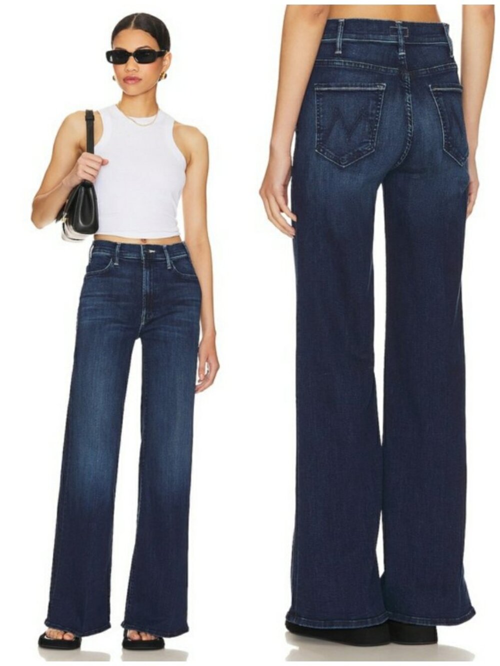 💕MOTHER💕 The Hustler Roller Sneak Jeans ~ Heirloom Blue 31 NWOT Wide Leg - Picture 7 of 16